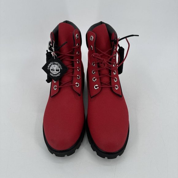 Timberland Heritage Men's Boots Waterproof Red Black Helcor Size 10 NEW in Box - Picture 3 of 14